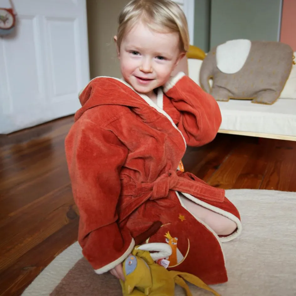 Outlet L'oiseau bateau Peignoir panda roux terracotta personnalisable (2-4 ans)