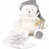 New Doudou et Compagnie Peluche attache-sucette Ours Pantin Argent (20 cm)