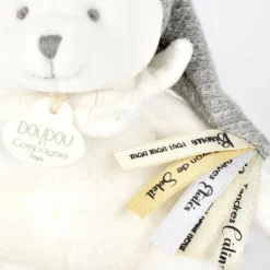 New Doudou et Compagnie Peluche attache-sucette Ours Pantin Argent (20 cm)