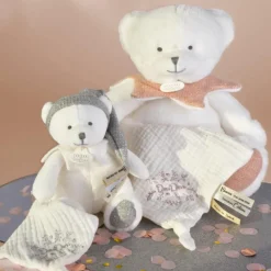 New Doudou et Compagnie Peluche attache-sucette Ours Pantin Argent (20 cm)