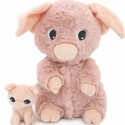 Outlet Les Déglingos Peluche Barbekiou maman et bébé Les Ptipotos Rose (25 cm)