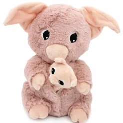 Outlet Les Déglingos Peluche Barbekiou maman et bébé Les Ptipotos Rose (25 cm)