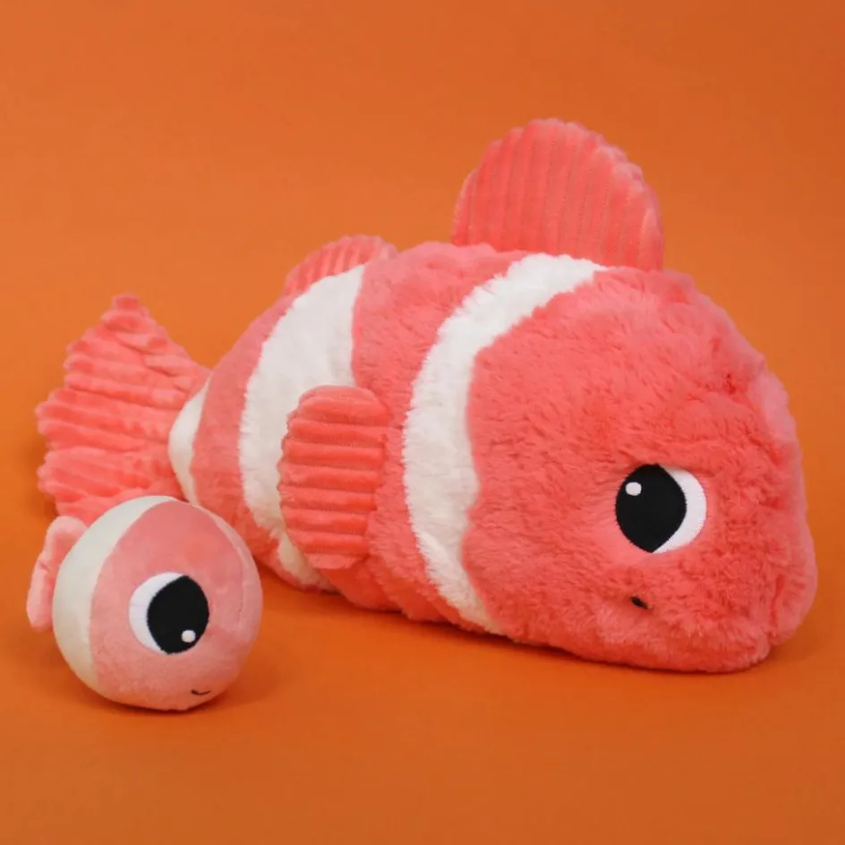 Clearance Les Déglingos Peluche Bigou maman et bébé Les Ptipotos Corail (38 cm)