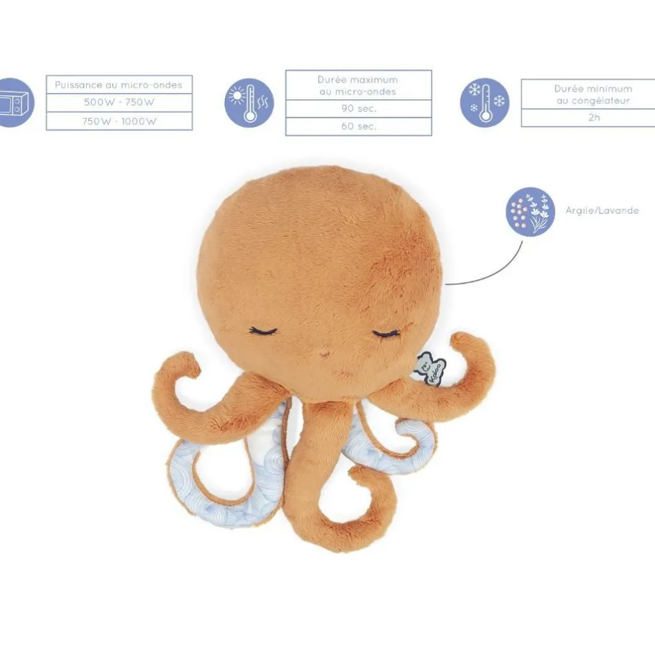 Peluche bouillotte bien-être poulpe Petit calme (28 cm)|Kaloo Hot