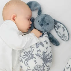 Discount Tartine et Chocolat Peluche bruit blanc lapin Toile de Jouy bleu
