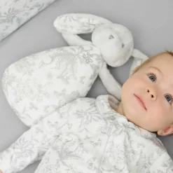 Best Tartine et Chocolat Peluche bruit blanc lapin Toile de Jouy gris