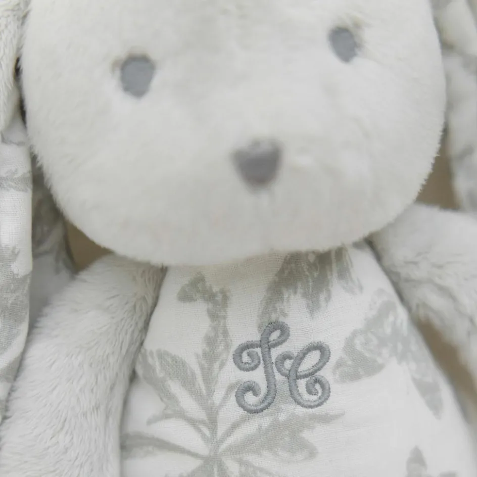 Best Tartine et Chocolat Peluche bruit blanc lapin Toile de Jouy gris