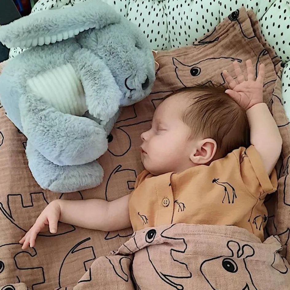 Peluche bruit blanc Milo le lapin gris|FLOW Clearance