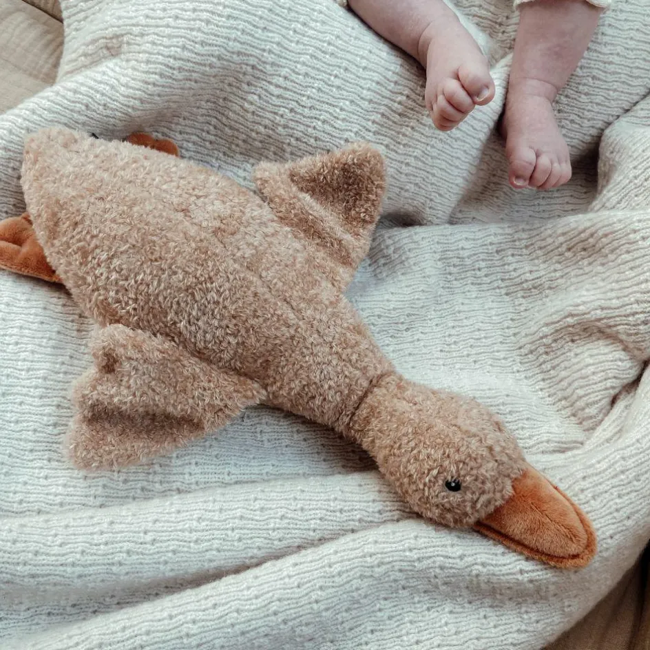 Hot FLOW Peluche bruit blanc rechargeable oie Liva marron