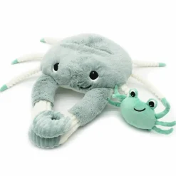 Les Déglingos Peluche Cassecou le crabe et son bébé menthe (39 cm)