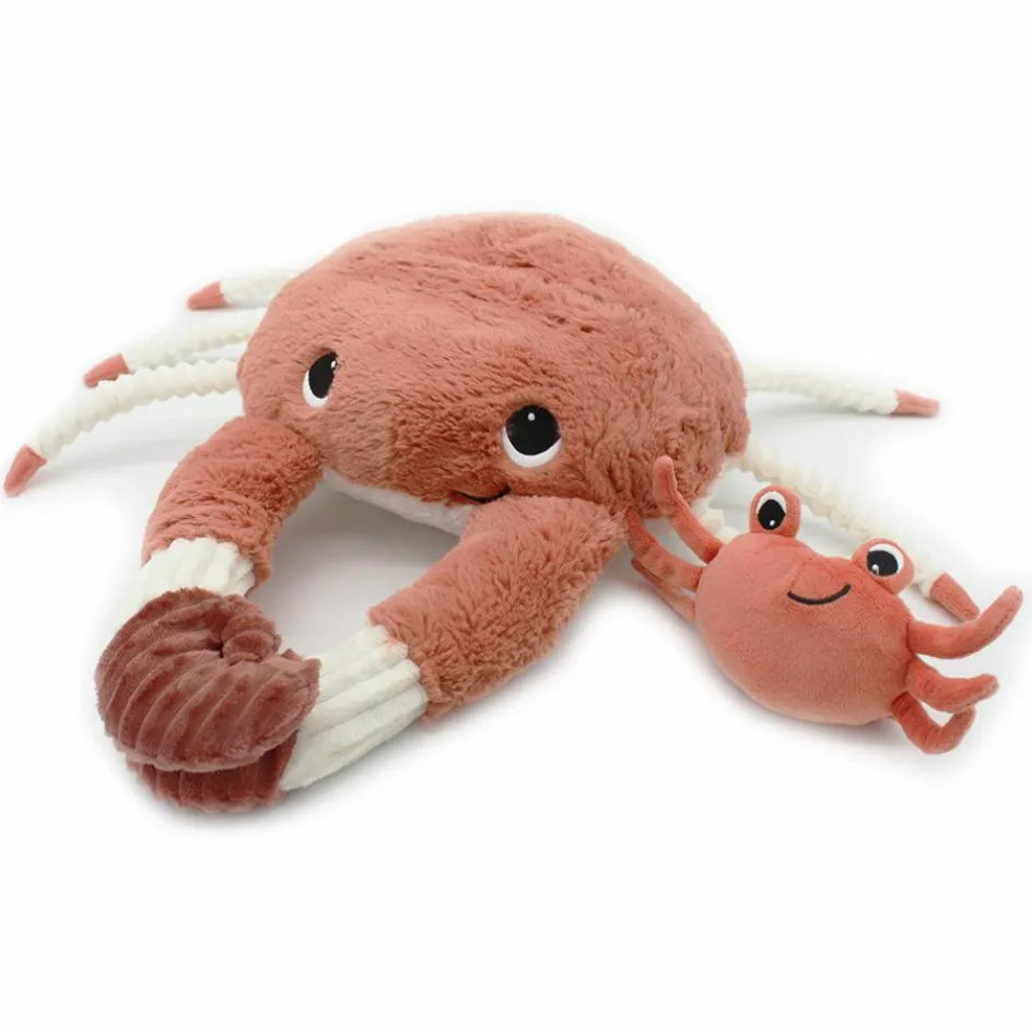 Les Déglingos Peluche Cassecou le crabe et son bébé terracotta (39 cm)