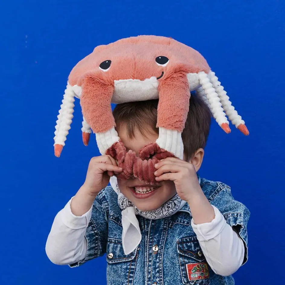 Les Déglingos Peluche Cassecou le crabe et son bébé terracotta (39 cm)