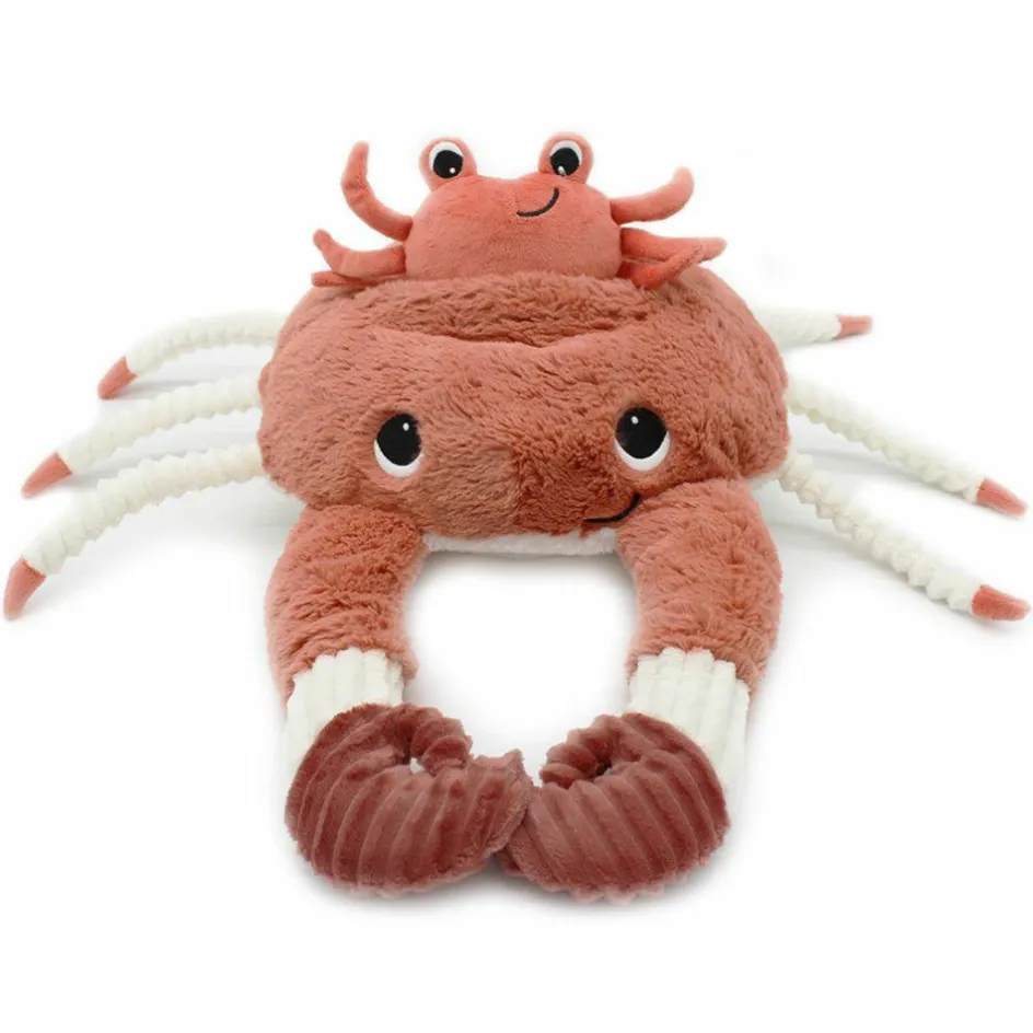 Les Déglingos Peluche Cassecou le crabe et son bébé terracotta (39 cm)