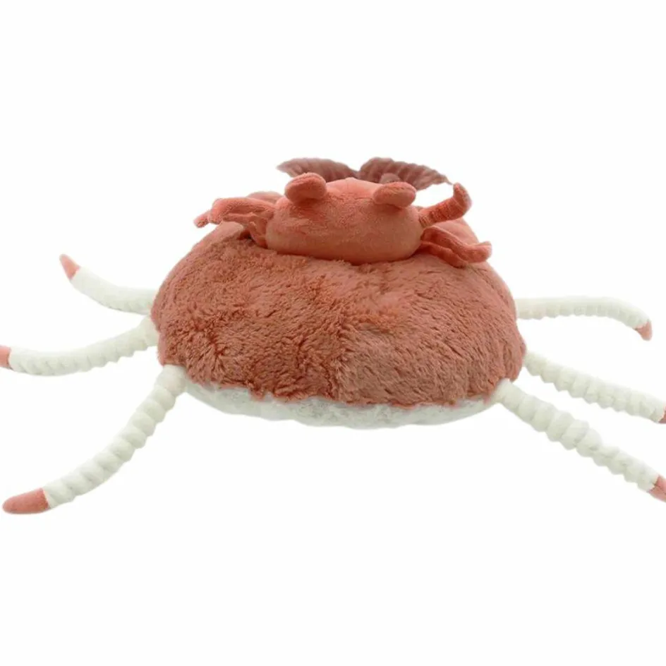 Les Déglingos Peluche Cassecou le crabe et son bébé terracotta (39 cm)