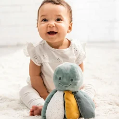 Hot Nattou Peluche d'activités Pieuvre Lapidou vert-ocre (20 cm)