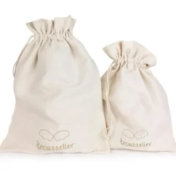 Clearance Trousselier Peluche en coton bio ange lapin vert d'eau + pochette en coton (20 cm)