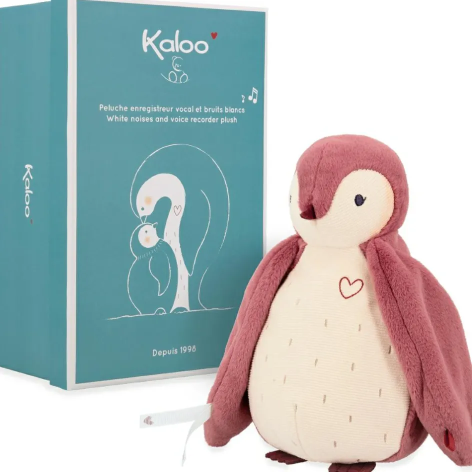 Peluche enregistreuse vocale et bruits blancs Manchot rose (25 cm)|Kaloo Best