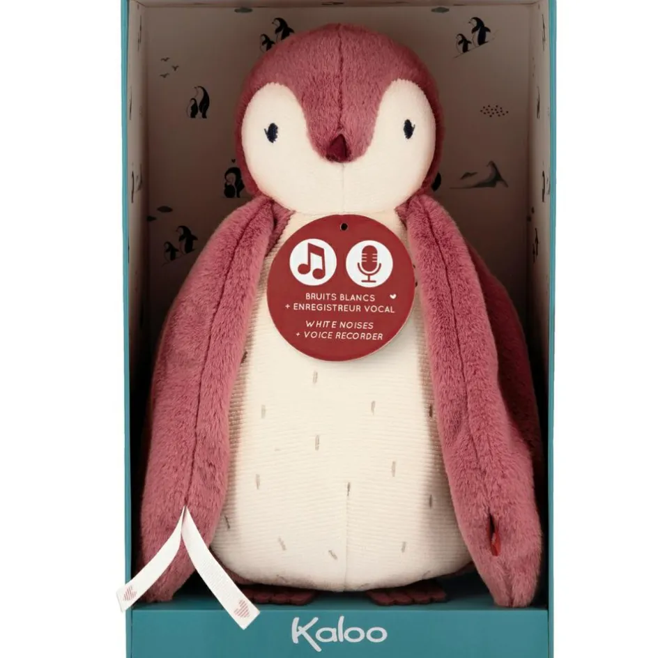 Peluche enregistreuse vocale et bruits blancs Manchot rose (25 cm)|Kaloo Best