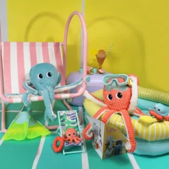 Clearance Les Déglingos Peluche Filou maman et bébé Les Ptipotos Aqua (50 cm)