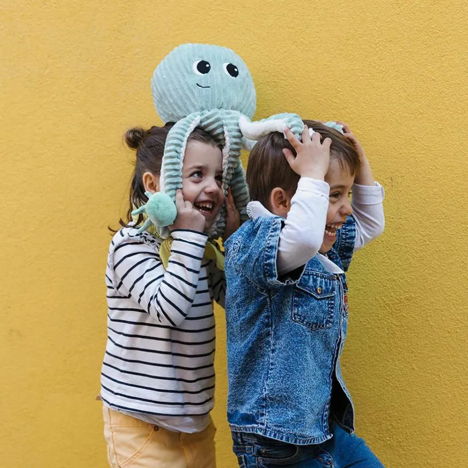 Peluche géante Filou la pieuvre et son bébé menthe (45 cm)|Les Déglingos New