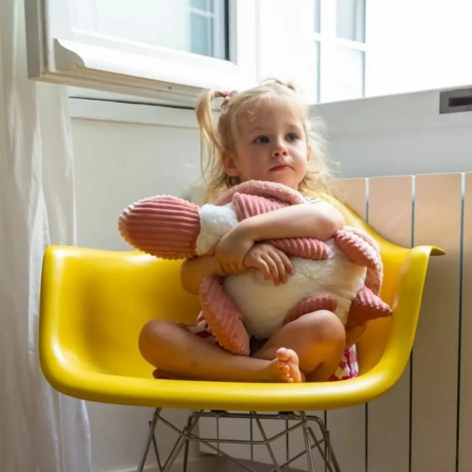 Peluche géante Les Ptipotos Sauvenou maman-bébé tortue rose (49 cm)|Les Déglingos Online