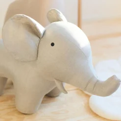 Best Childhome Peluche géante éléphant lin (55 cm)