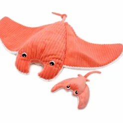 Peluche géante Mantalou la raie manta et son bébé Corail (67 cm)|Les Déglingos Discount