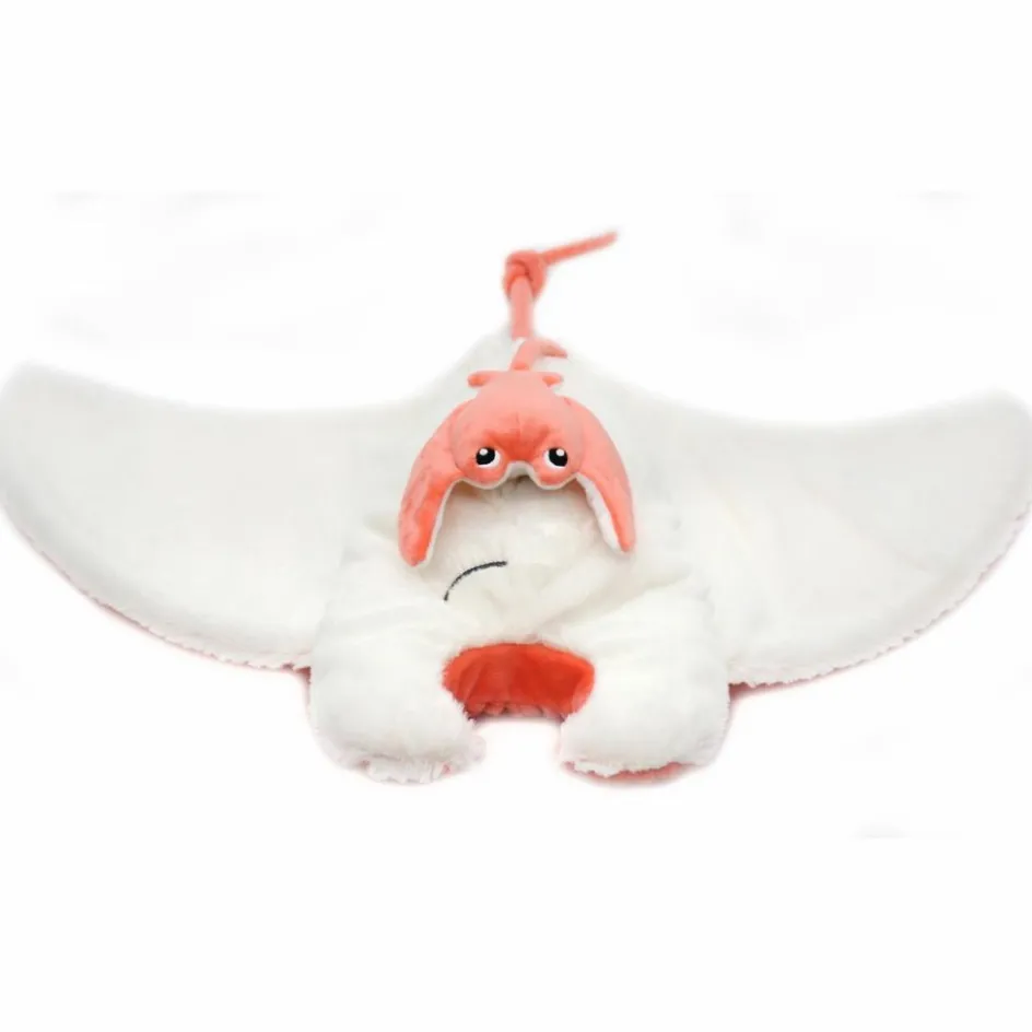 Peluche géante Mantalou la raie manta et son bébé Corail (67 cm)|Les Déglingos Discount
