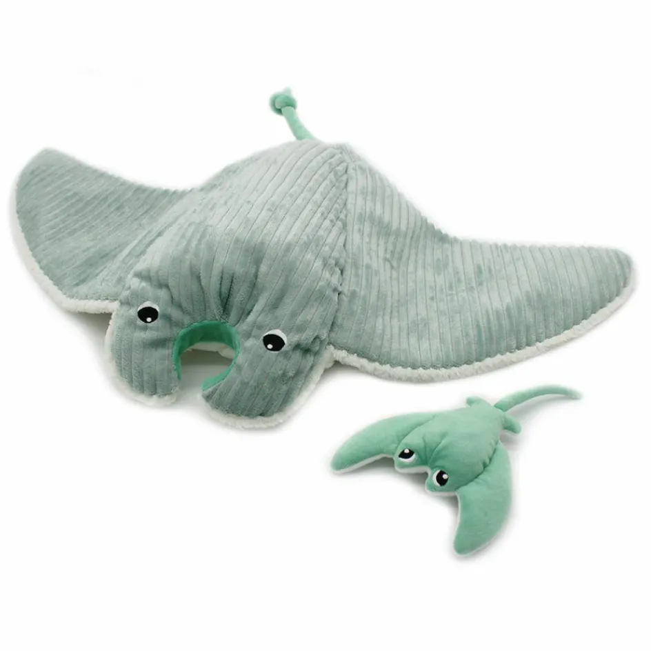 Peluche géante Mantalou la raie manta et son bébé menthe (67 cm)|Les Déglingos Sale