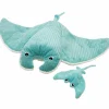 Peluche géante Mantalou la raie manta et son bébé Aqua (67 cm)|Les Déglingos Discount