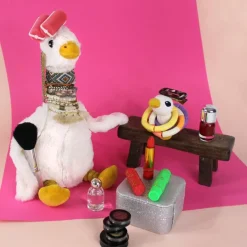 Peluche Jébongou maman et bébé Les Ptipotos Blanc (36 cm)|Les Déglingos Discount