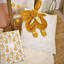 Peluche Lapin Doudou Pantin ocre (18 cm)|Doudou et Compagnie