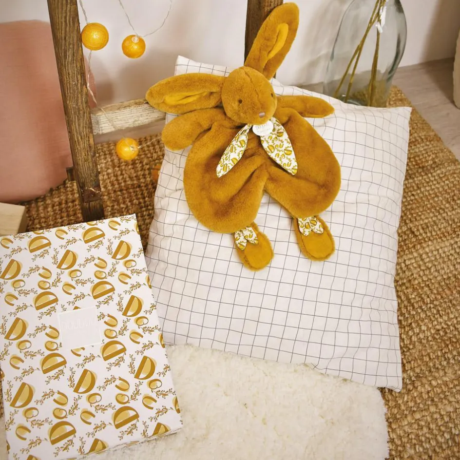 Peluche Lapin Doudou Pantin ocre (18 cm)|Doudou et Compagnie