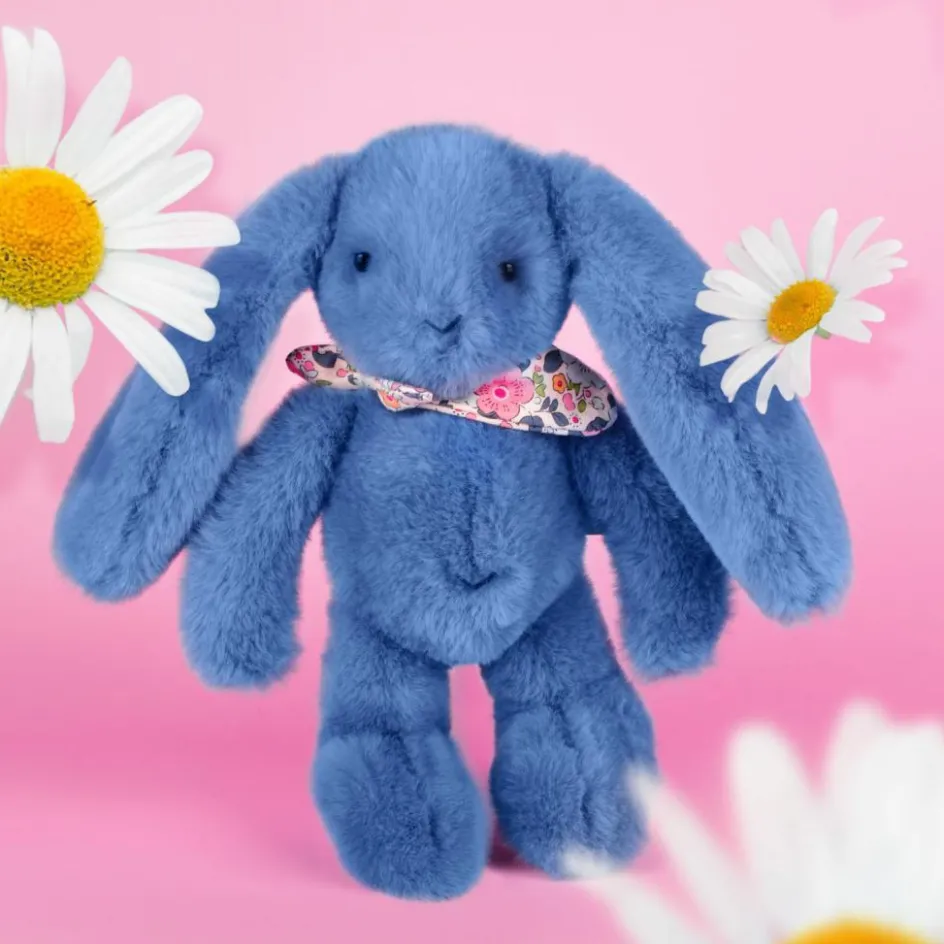 Peluche Lapin Fleurette Bleu (25 cm)|Doudou et Compagnie New