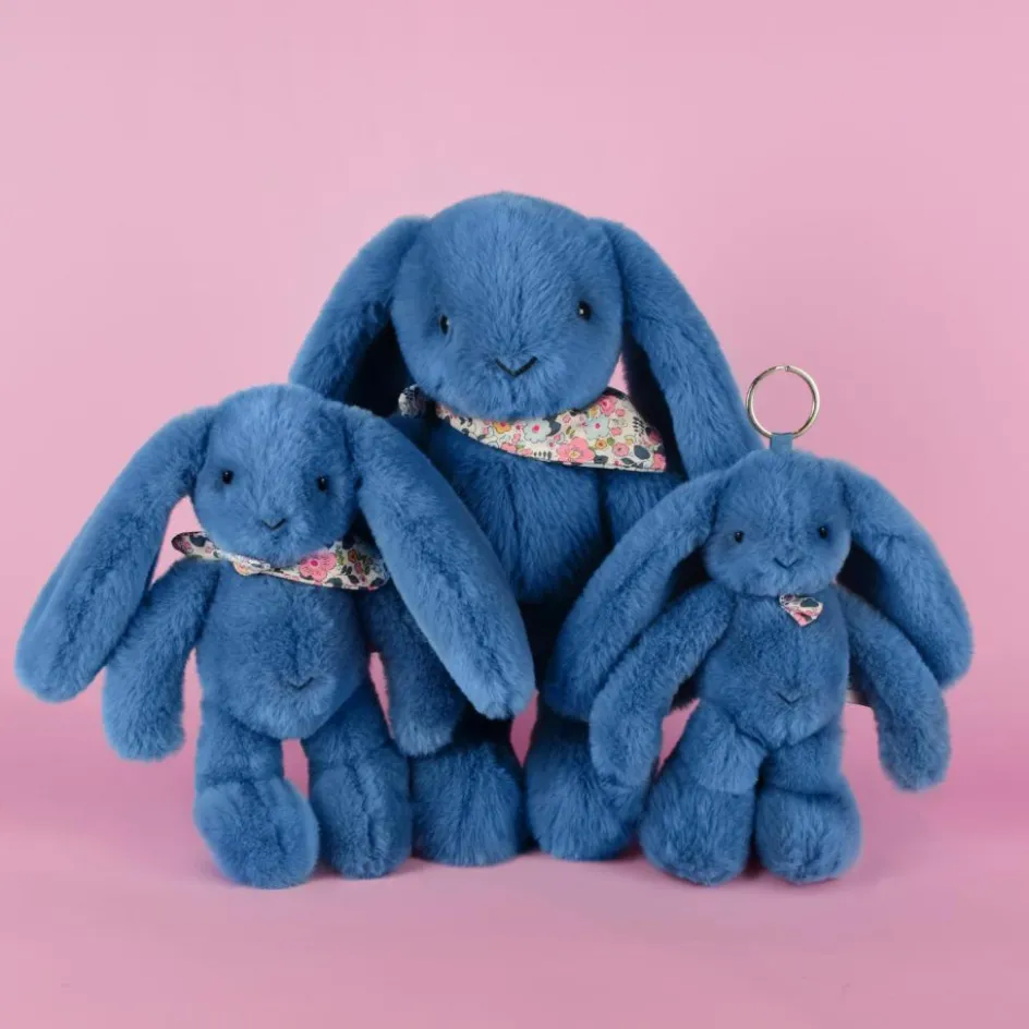 Peluche Lapin Fleurette Bleu (25 cm)|Doudou et Compagnie New