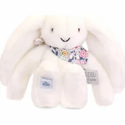 Peluche Lapin Fleurette Blanc (25 cm)|Doudou et Compagnie Online