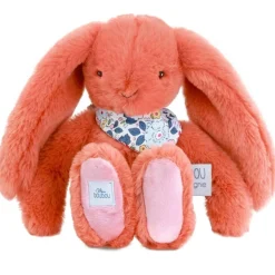 Peluche Lapin Fleurette Terracotta (25 cm)|Doudou et Compagnie
