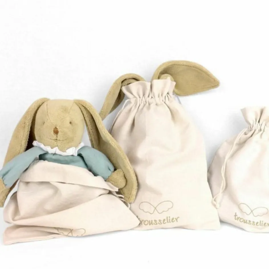 Peluche lapin nid d'ange vert céladon (20 cm)|Trousselier Outlet