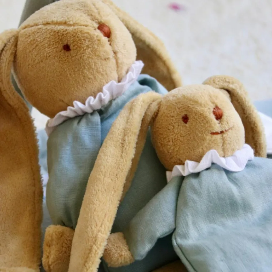 Peluche lapin nid d'ange vert céladon (20 cm)|Trousselier Outlet