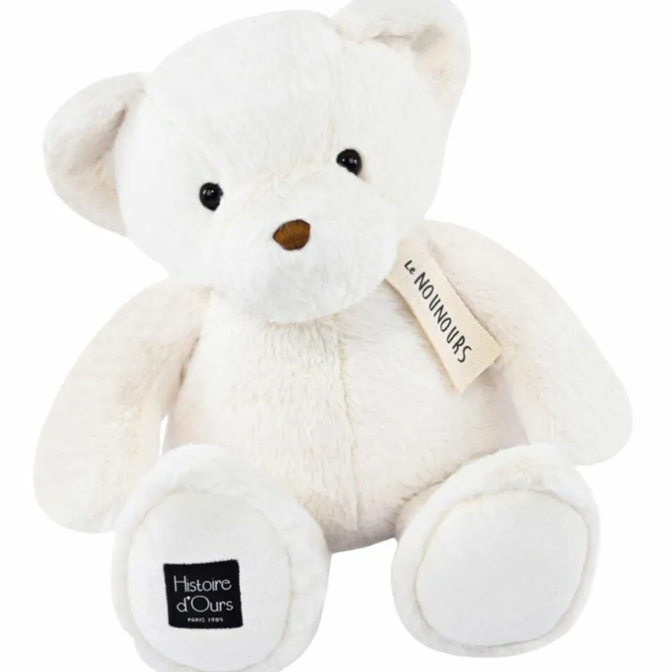Peluche le Nounours blanc (40 cm)|Histoire d'Ours Online