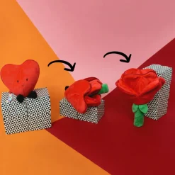 Peluche Les Flipetz Cœur et Fleur Rouge Coquelicot|Les Déglingos Sale