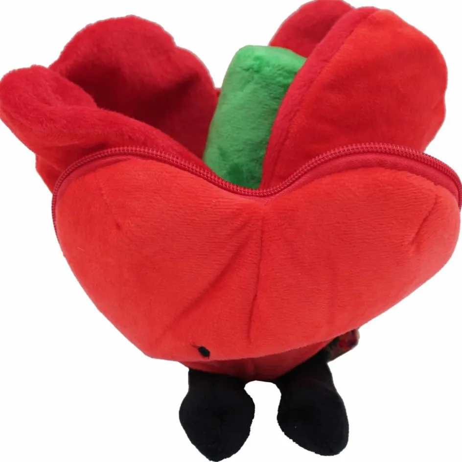 Peluche Les Flipetz Cœur et Fleur Rouge Coquelicot|Les Déglingos Sale