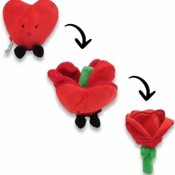 Peluche Les Flipetz Cœur et Fleur Rouge Coquelicot|Les Déglingos Sale