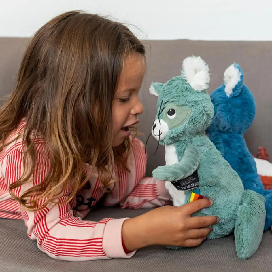 Peluche Les Ptipotos Netoitou le raton laveur vert (26 cm)|Les Déglingos Clearance