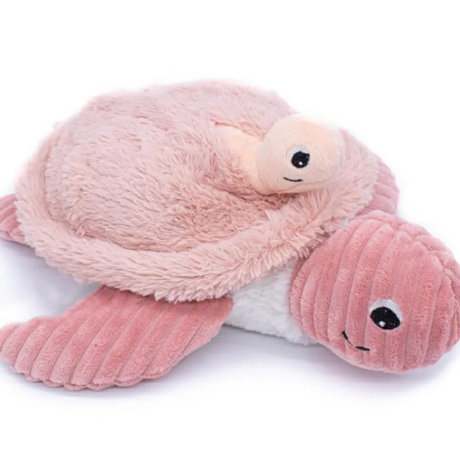 Peluche Les Ptipotos Sauvenou maman et bébé tortue rose (29 cm)|Les Déglingos Online