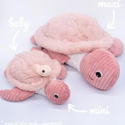 Peluche Les Ptipotos Sauvenou maman et bébé tortue rose (29 cm)|Les Déglingos Online