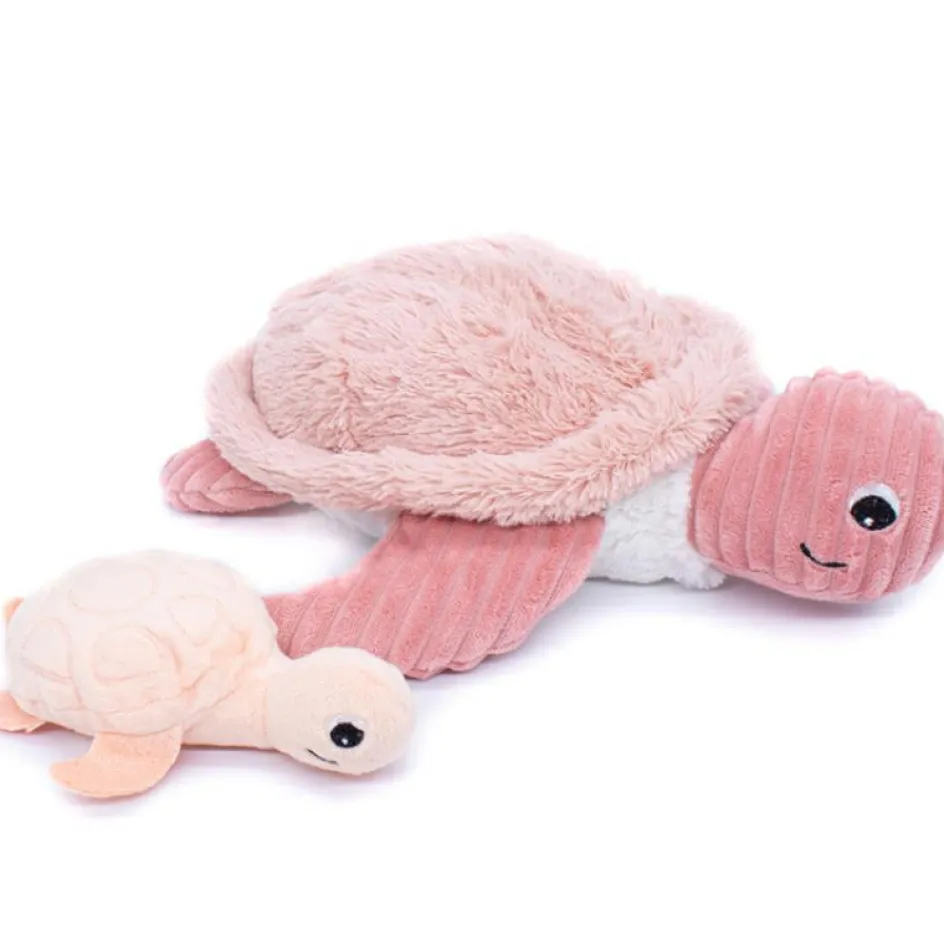 Peluche Les Ptipotos Sauvenou maman et bébé tortue rose (29 cm)|Les Déglingos Online