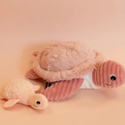 Peluche Les Ptipotos Sauvenou maman et bébé tortue rose (29 cm)|Les Déglingos Online