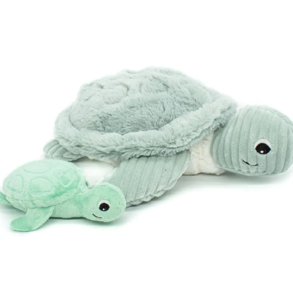 Peluche Les Ptipotos Sauvenou maman et bébé tortue menthe (29 cm)|Les Déglingos Outlet