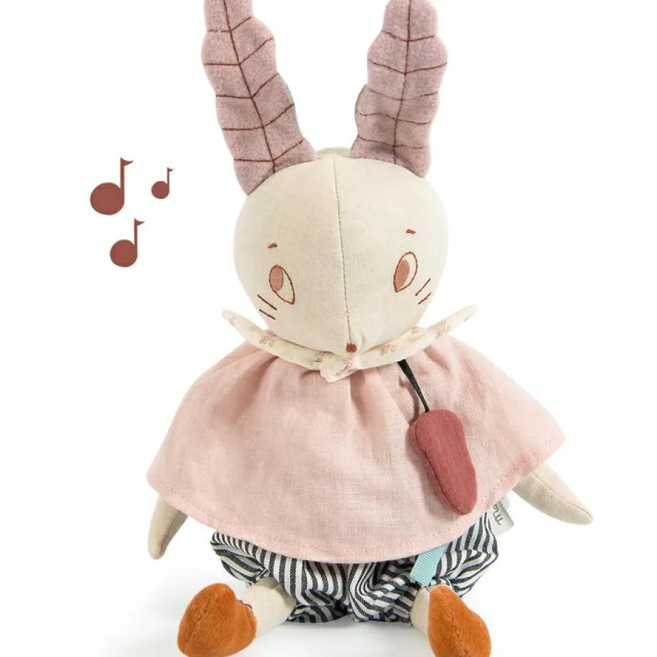 Peluche musicale Lapin Après la pluie (36 cm)|Moulin Roty Clearance